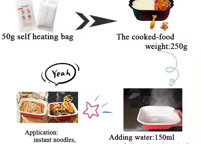 How does self-heating food packaging work